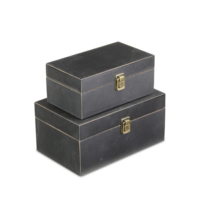 Red Barrel Studio® Thornell 2 Piece Wooden Decorative Box Set & Reviews